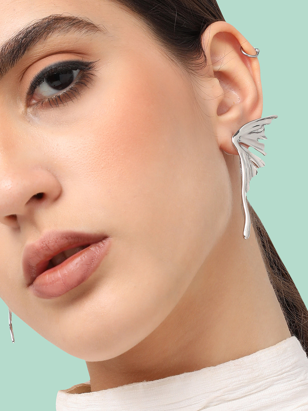 Silver Plated Designer Party Stud For Women