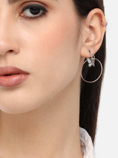 SILVER PLATED DESIGNER PARTY DROP EARRING FOR WOMEN