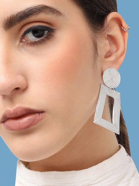 Silver Plated Designer Party Drop Earring For Women