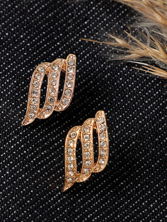 Gold Plated Designer Stone Party Stud For Women