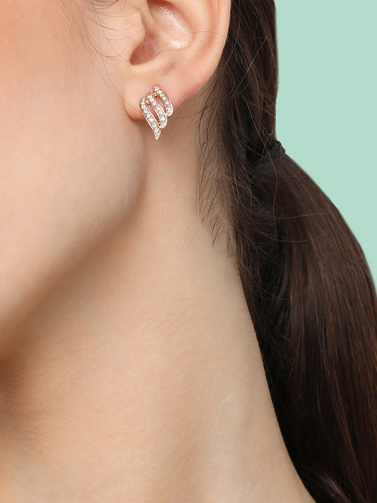 Gold Plated Designer Stone Party Stud For Women