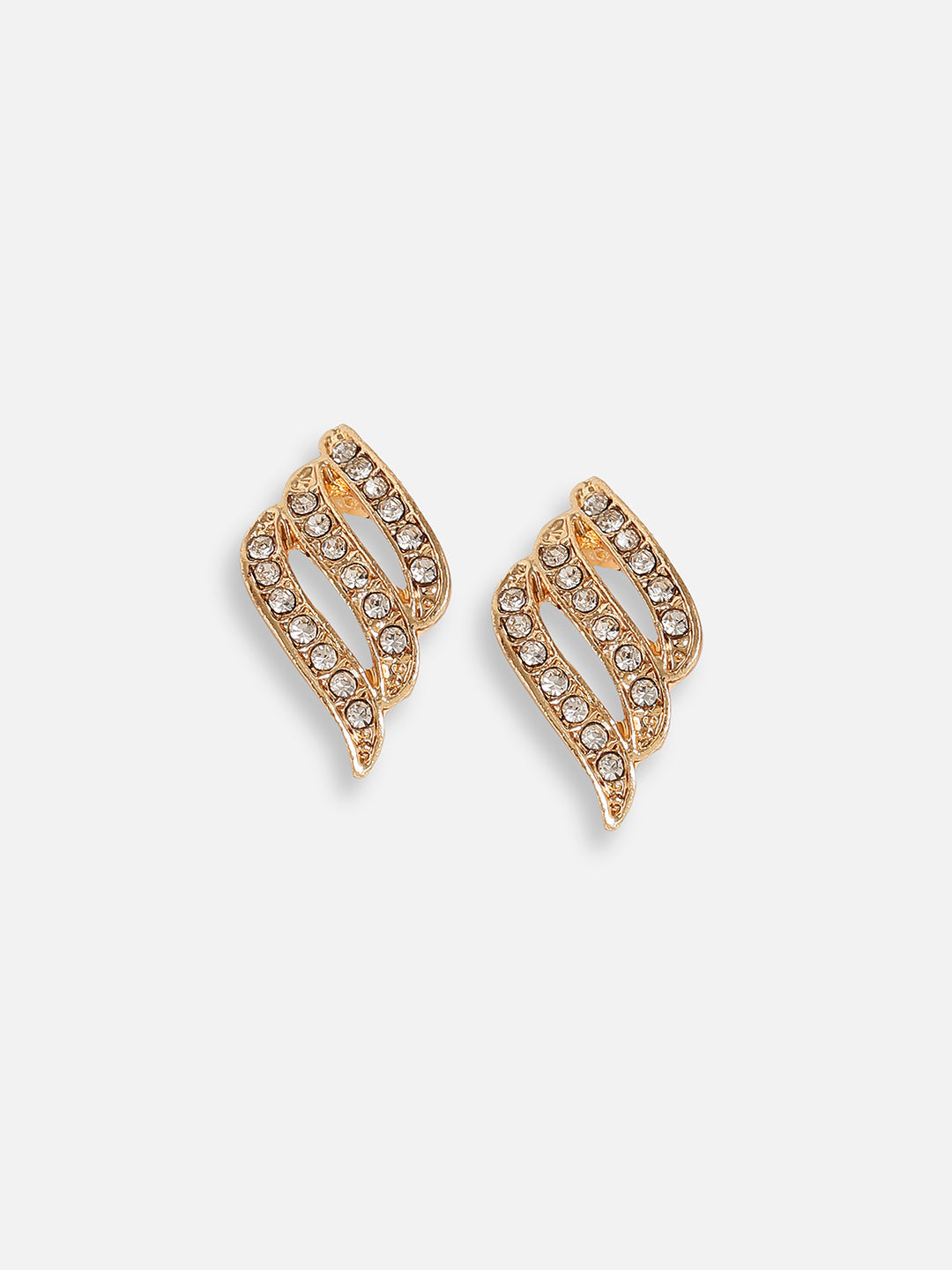 Gold Plated Designer Stone Party Stud For Women
