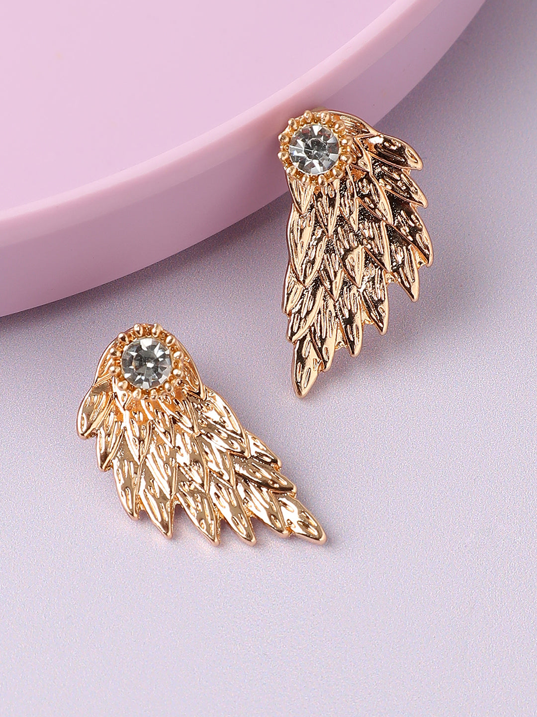 Gold Plated Designer Stone Party Stud For Women
