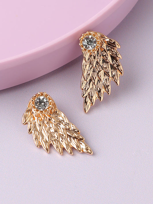Gold Plated Designer Stone Party Stud For Women