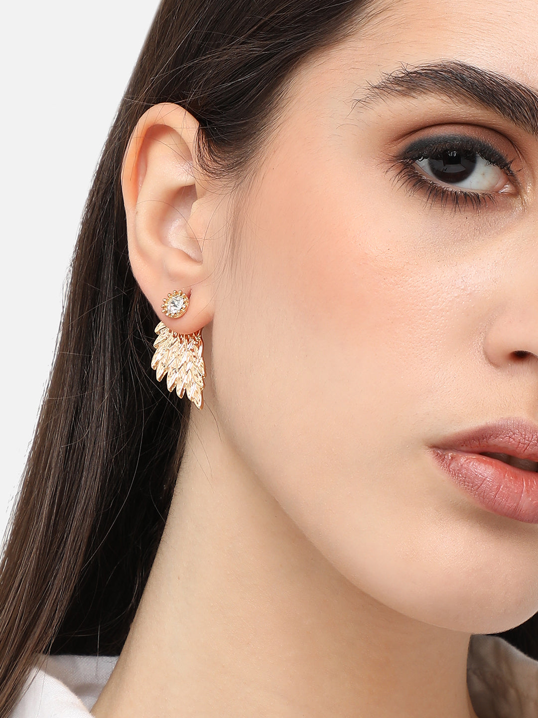Gold Plated Designer Stone Party Stud For Women