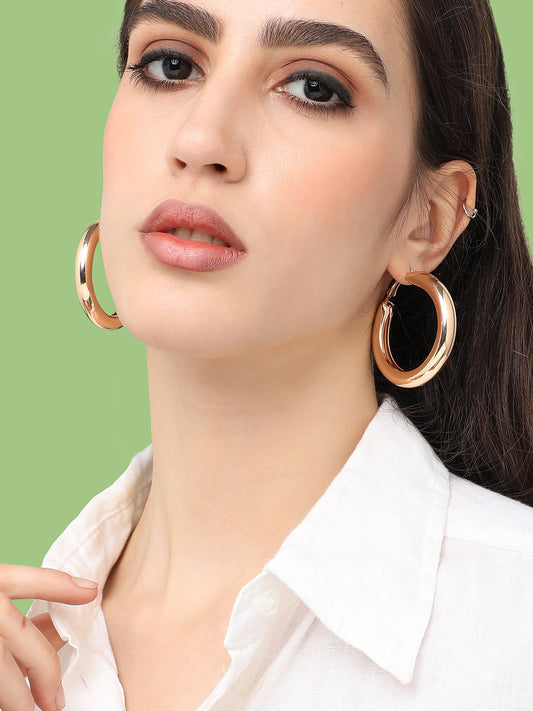 Gold Plated Designer Casual Hoop Earring For Women