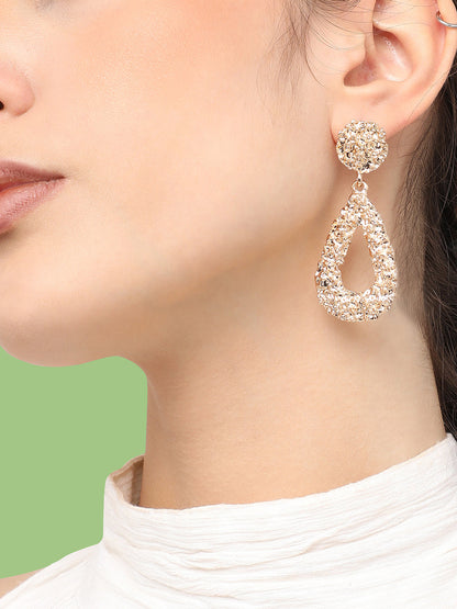 Gold Plated Designer Stone Party Drop Earring For Women