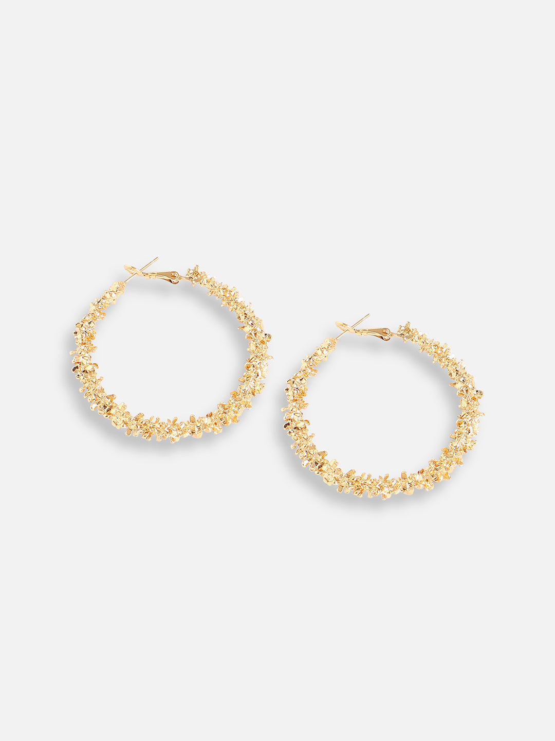 Gold Plated Designer Stone Party Hoop Earring For Women