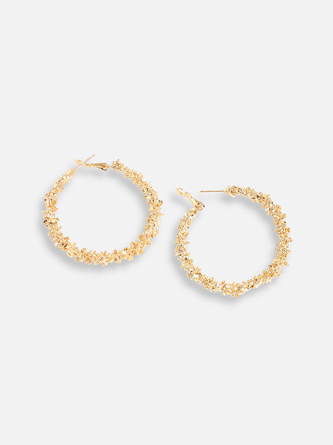 Gold Plated Designer Stone Party Hoop Earring For Women