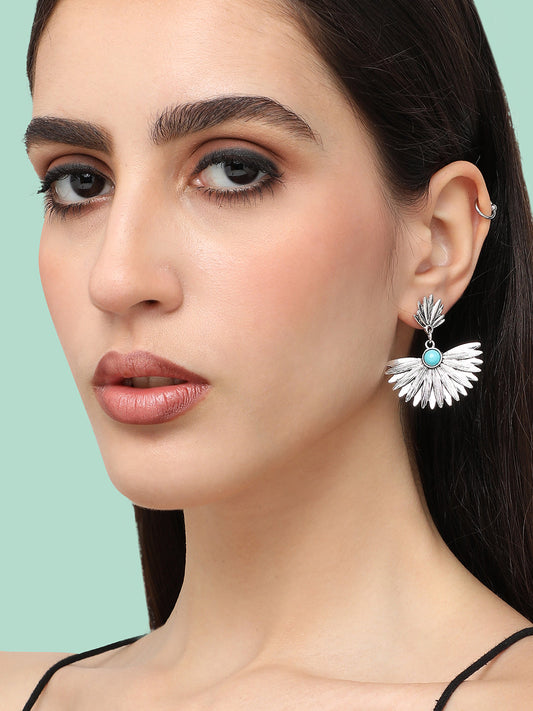 Silver Plated Designer Stone Party Drop Earring For Women