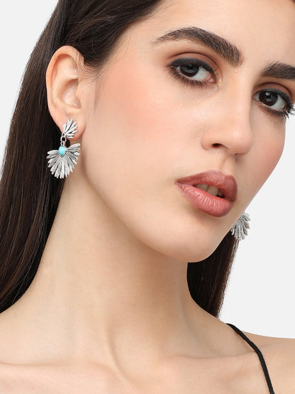 Silver Plated Designer Stone Party Drop Earring For Women