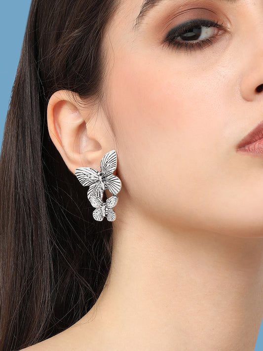 Silver Plated Designer Casual Stud For Women