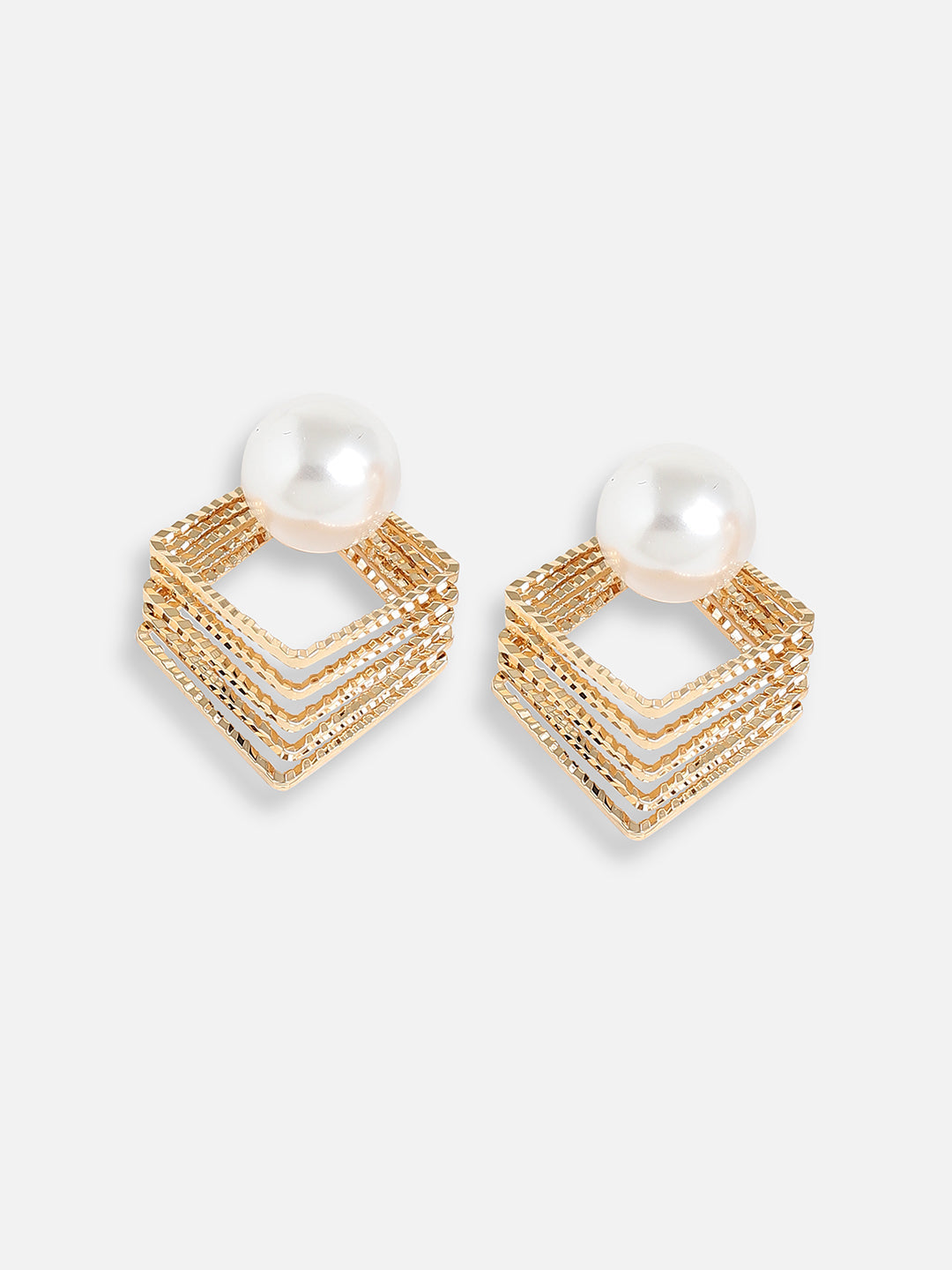 Gold Plated Pearls Casual Stud For Women