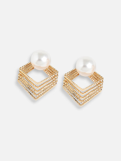 Gold Plated Pearls Casual Stud For Women