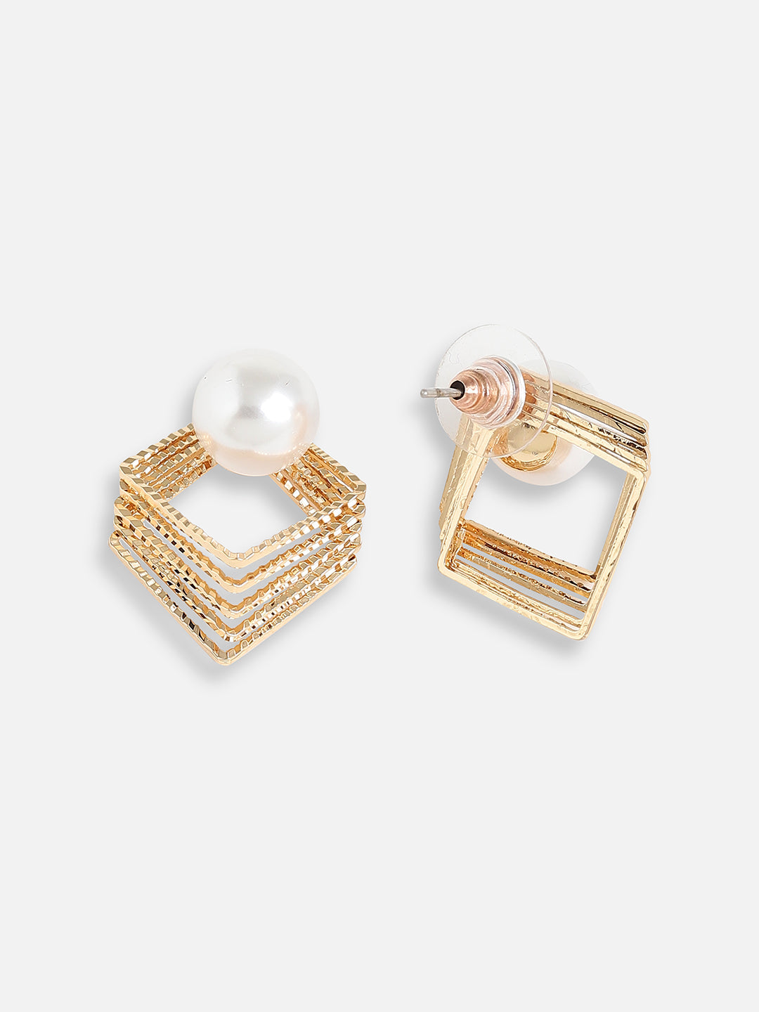 Gold Plated Pearls Casual Stud For Women