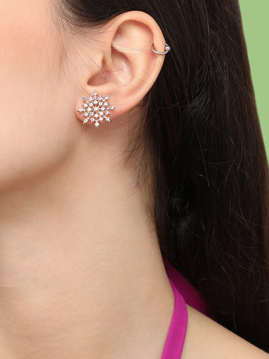 Gold Plated Designer Stone Casual Stud For Women