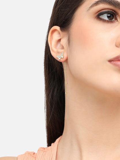 Gold Plated Designer Stone Casual Stud For Women