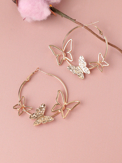 Gold Plated Designer Stone Casual Hoop Earring For Women