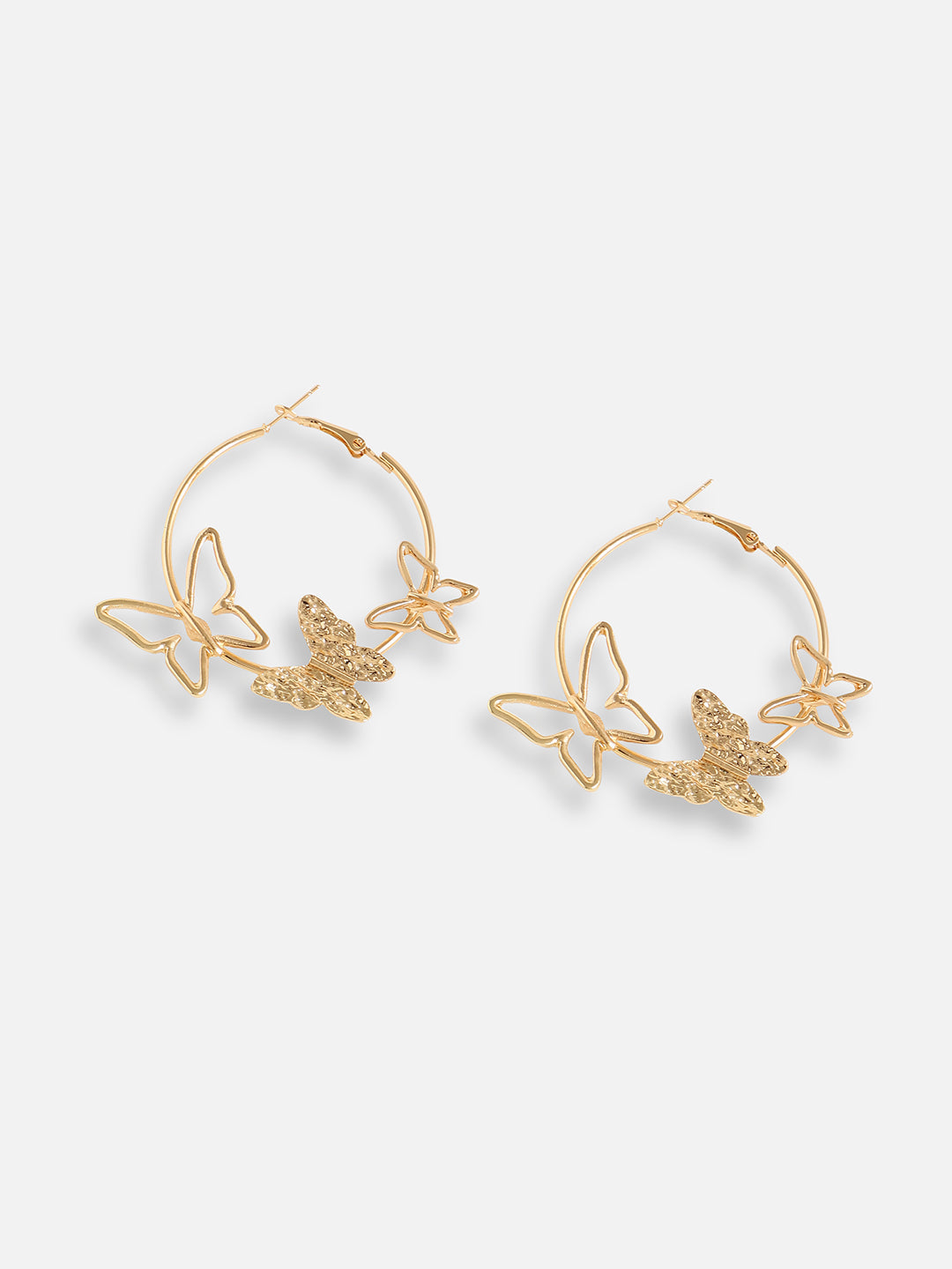 Gold Plated Designer Stone Casual Hoop Earring For Women