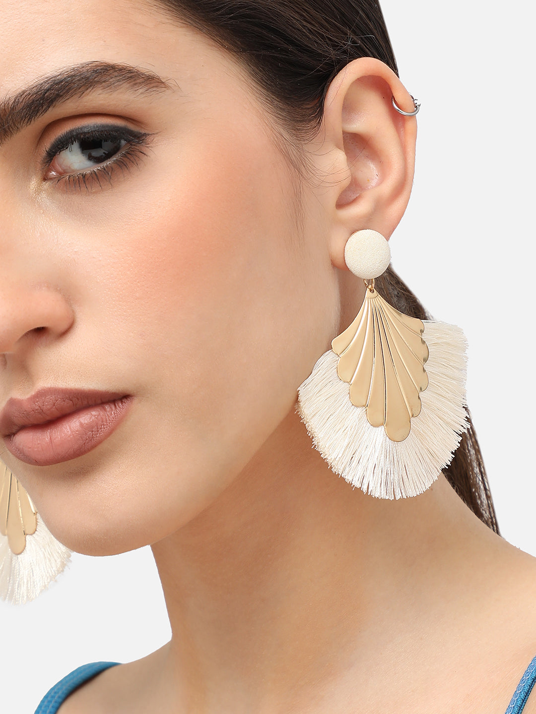 Gold Plated Designer Stone Party Drop Earring For Women
