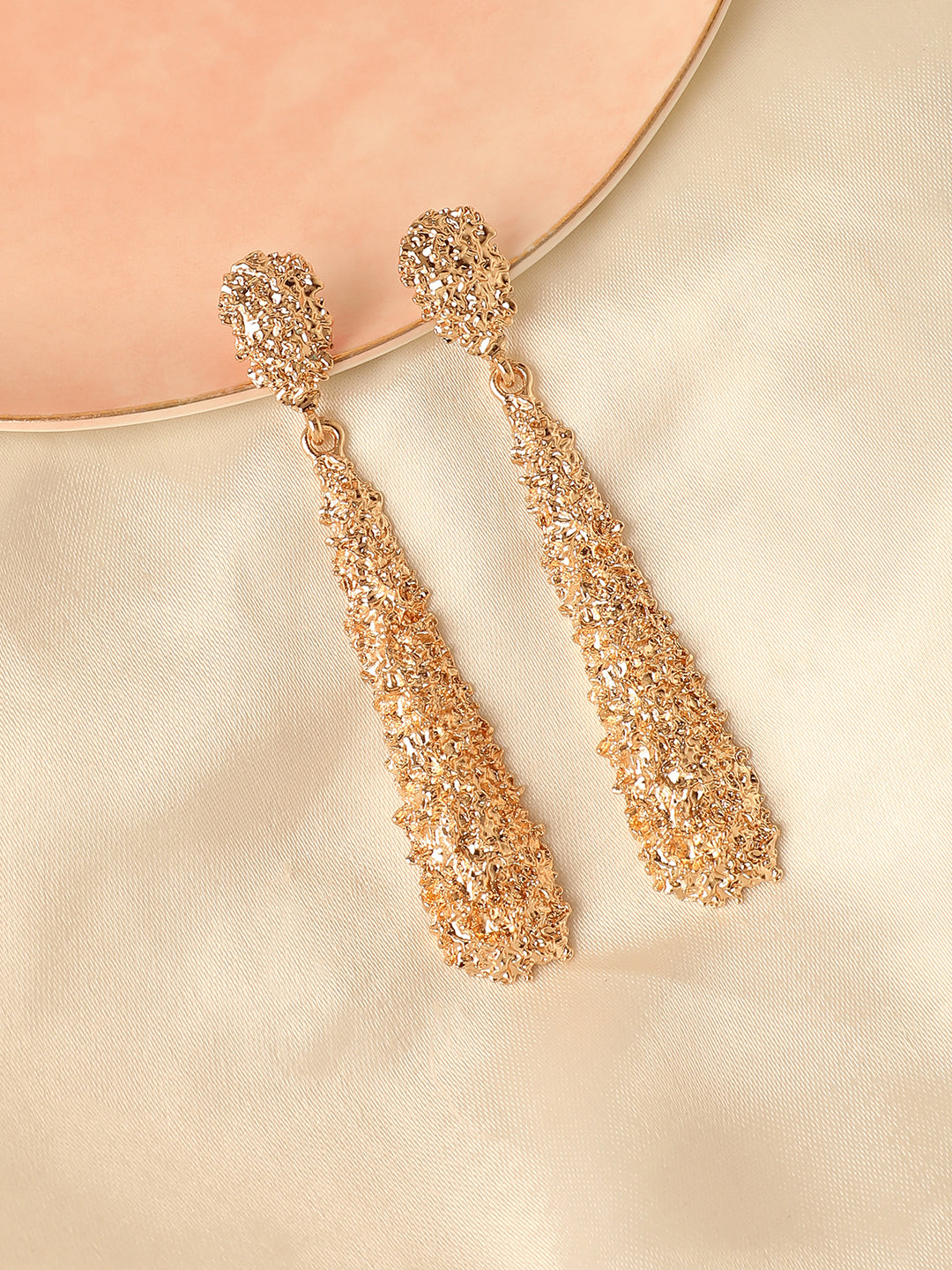 Gold Plated Designer Stone Party Drop Earring For Women