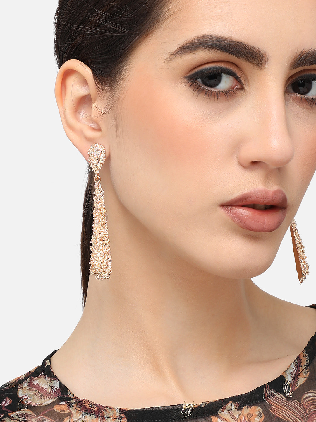 Gold Plated Designer Stone Party Drop Earring For Women