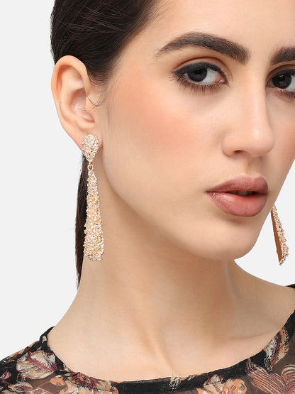 Gold Plated Designer Stone Party Drop Earring For Women