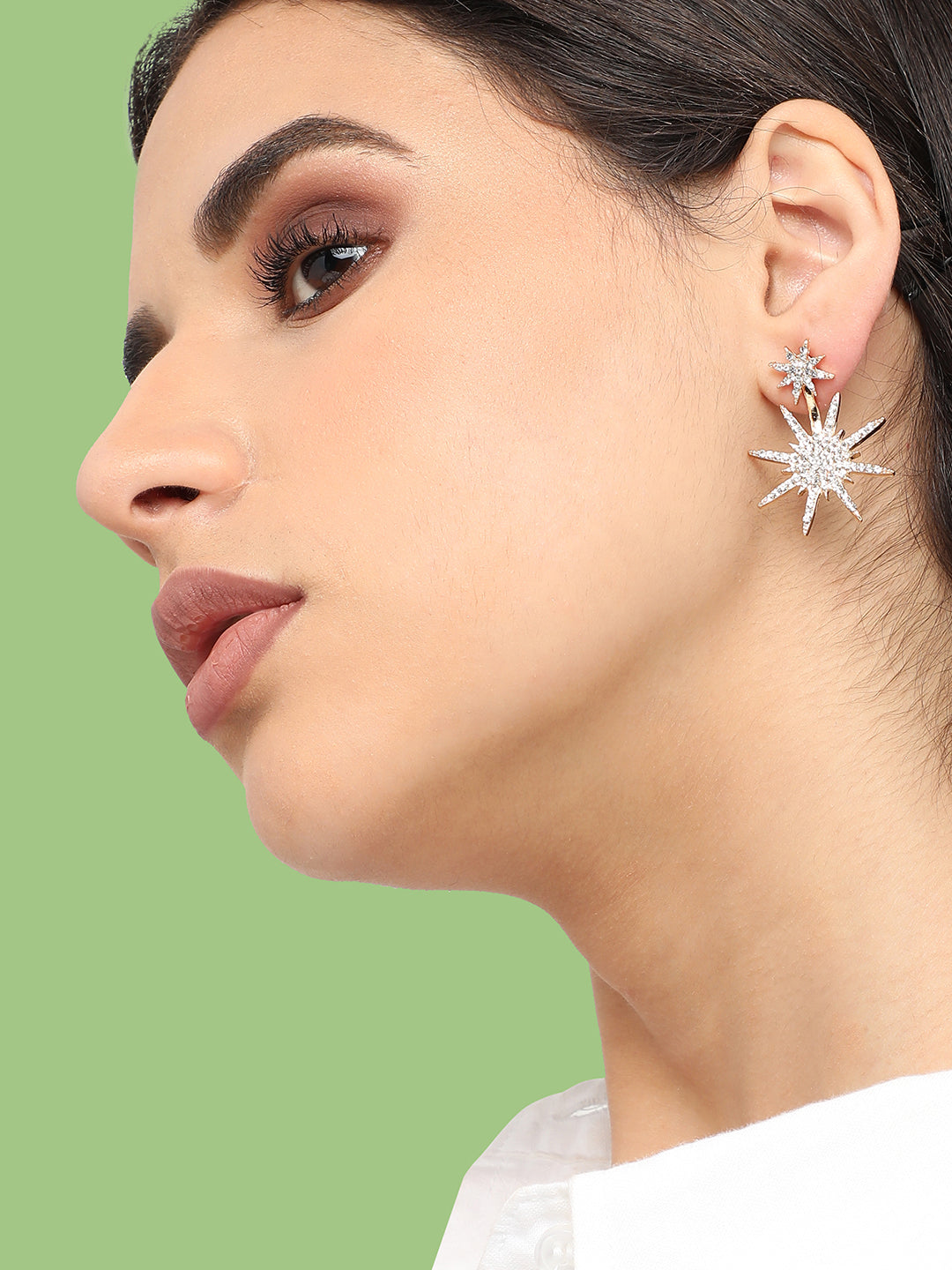 Gold Plated Designer Stone Casual Stud For Women