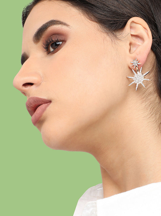 Gold Plated Designer Stone Casual Stud For Women
