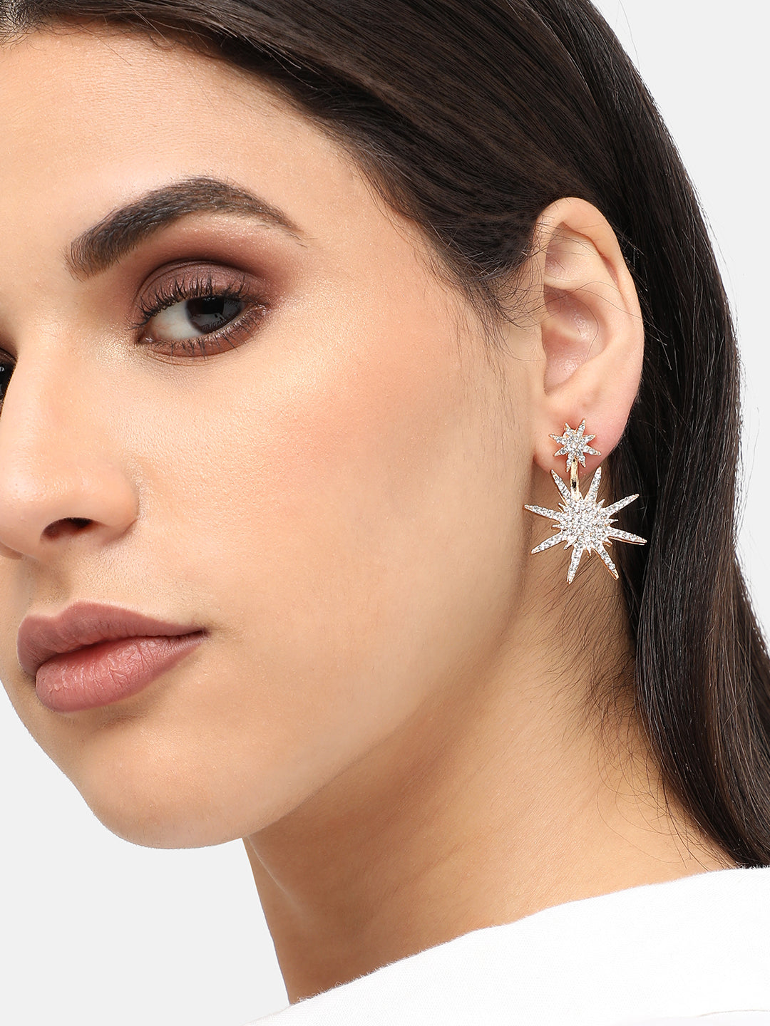 Gold Plated Designer Stone Casual Stud For Women