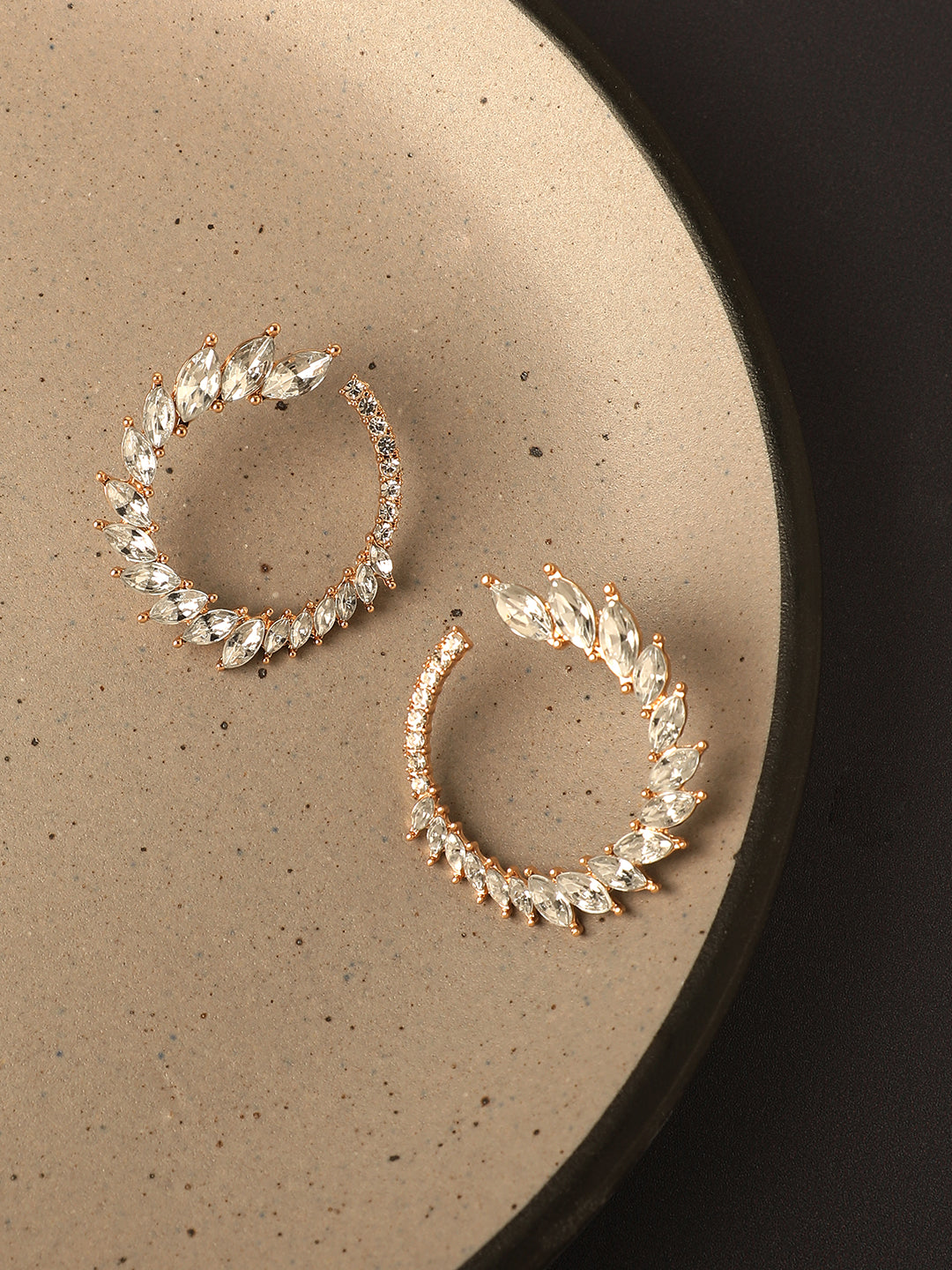 Silver Plated Designer Stone Party Hoop Earring For Women