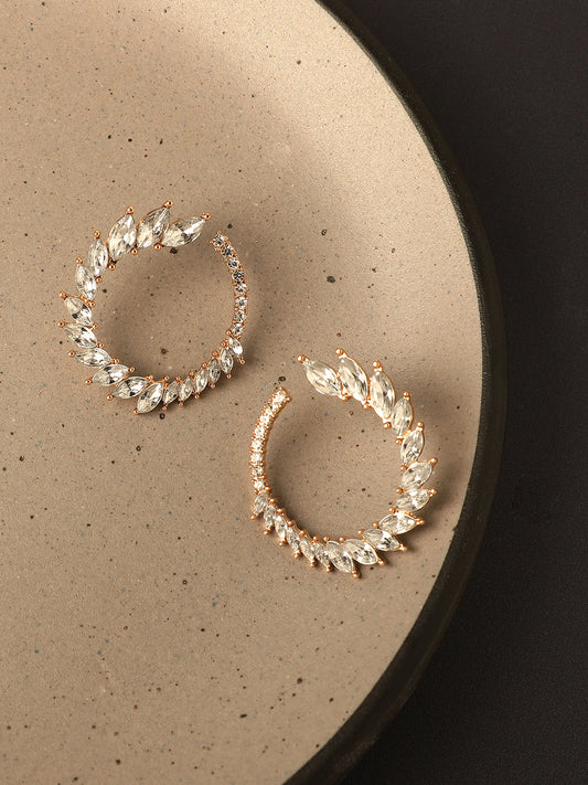 Silver Plated Designer Stone Party Hoop Earring For Women