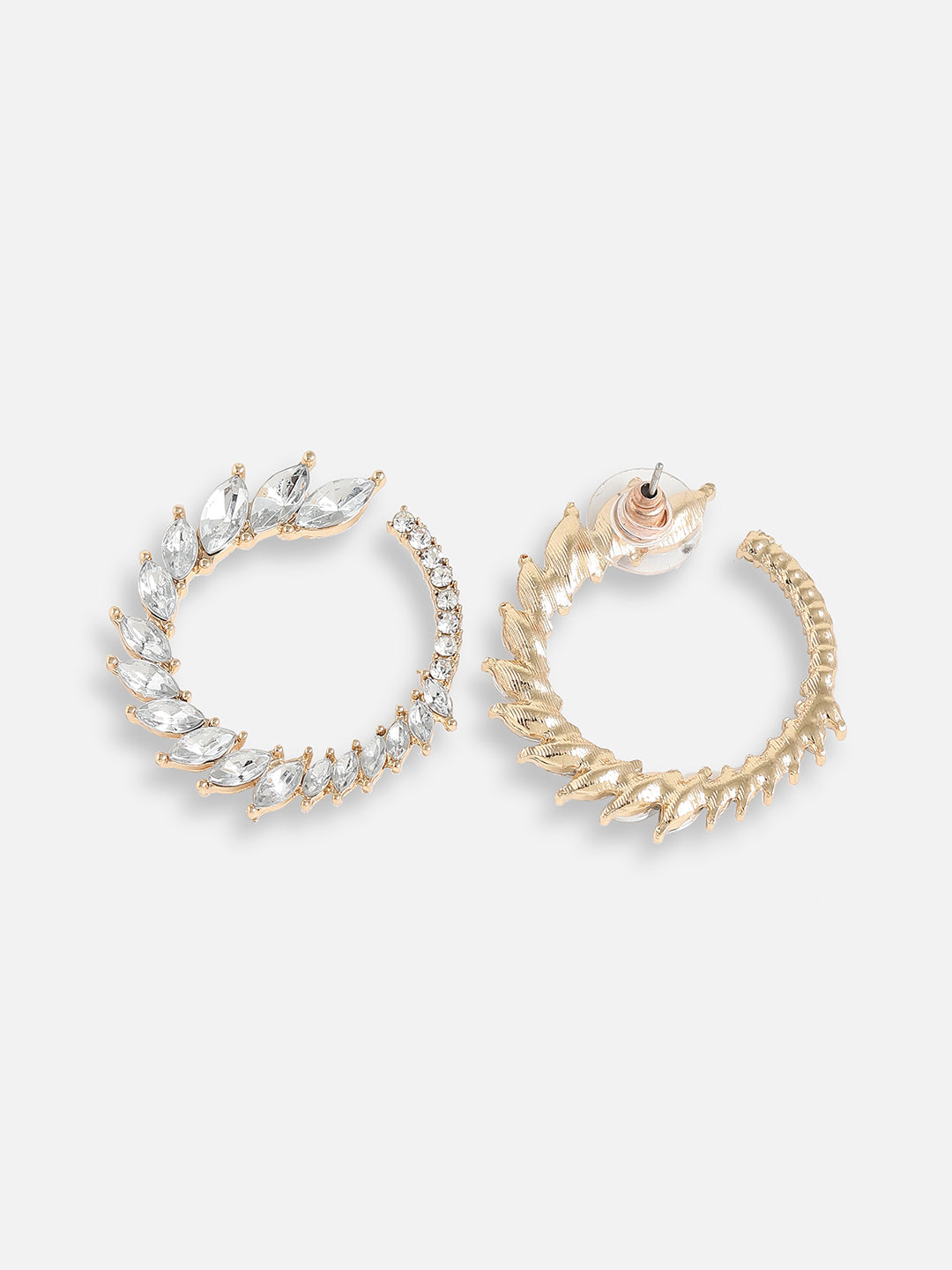 Silver Plated Designer Stone Party Hoop Earring For Women