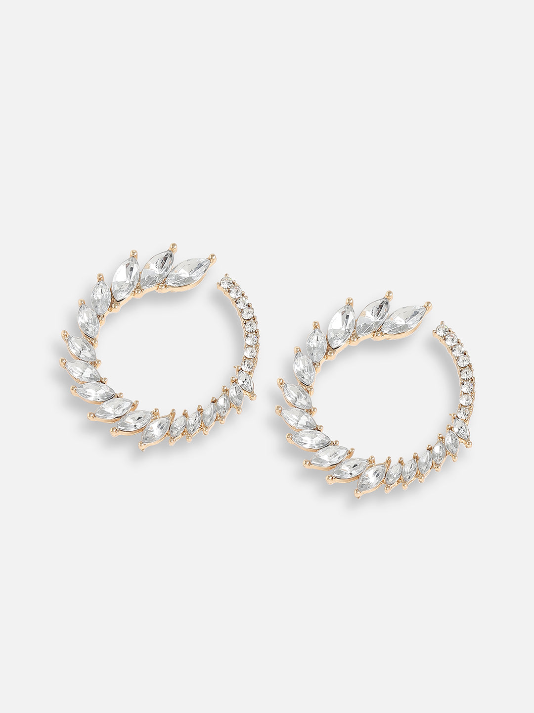 Silver Plated Designer Stone Party Hoop Earring For Women