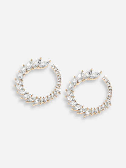 Silver Plated Designer Stone Party Hoop Earring For Women
