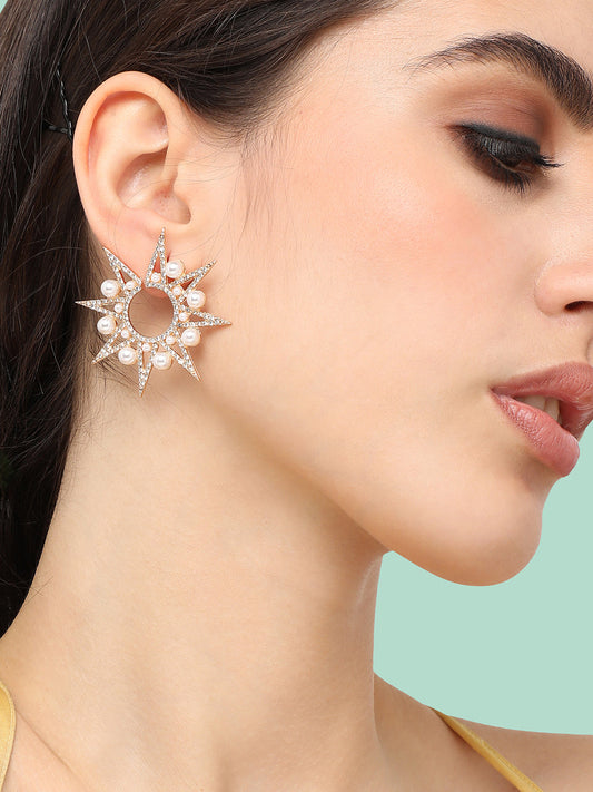 Silver Plated Pearls Casual Stud For Women