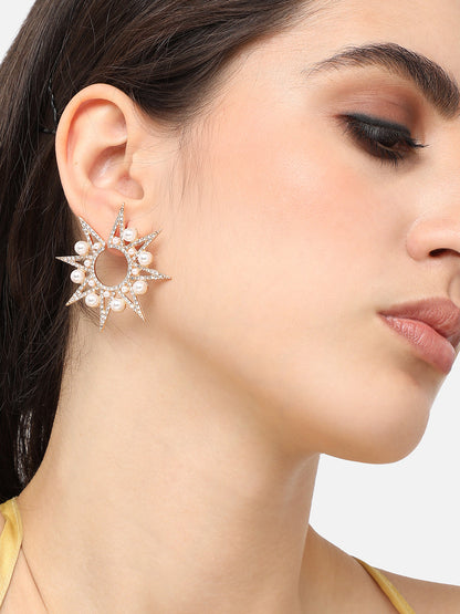 Silver Plated Pearls Casual Stud For Women