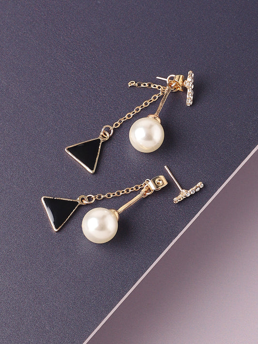Gold Plated Pearls Casual Drop Earring For Women