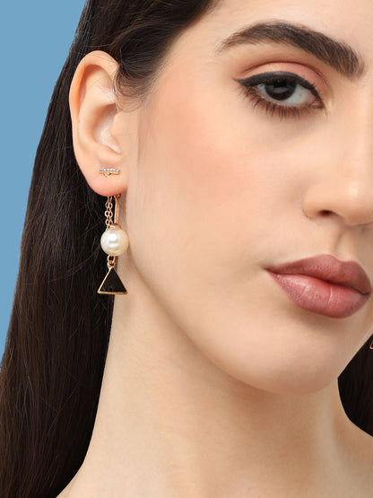 Gold Plated Pearls Casual Drop Earring For Women