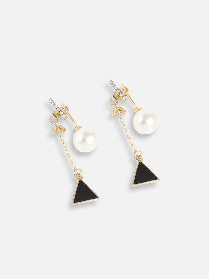 Gold Plated Pearls Casual Drop Earring For Women