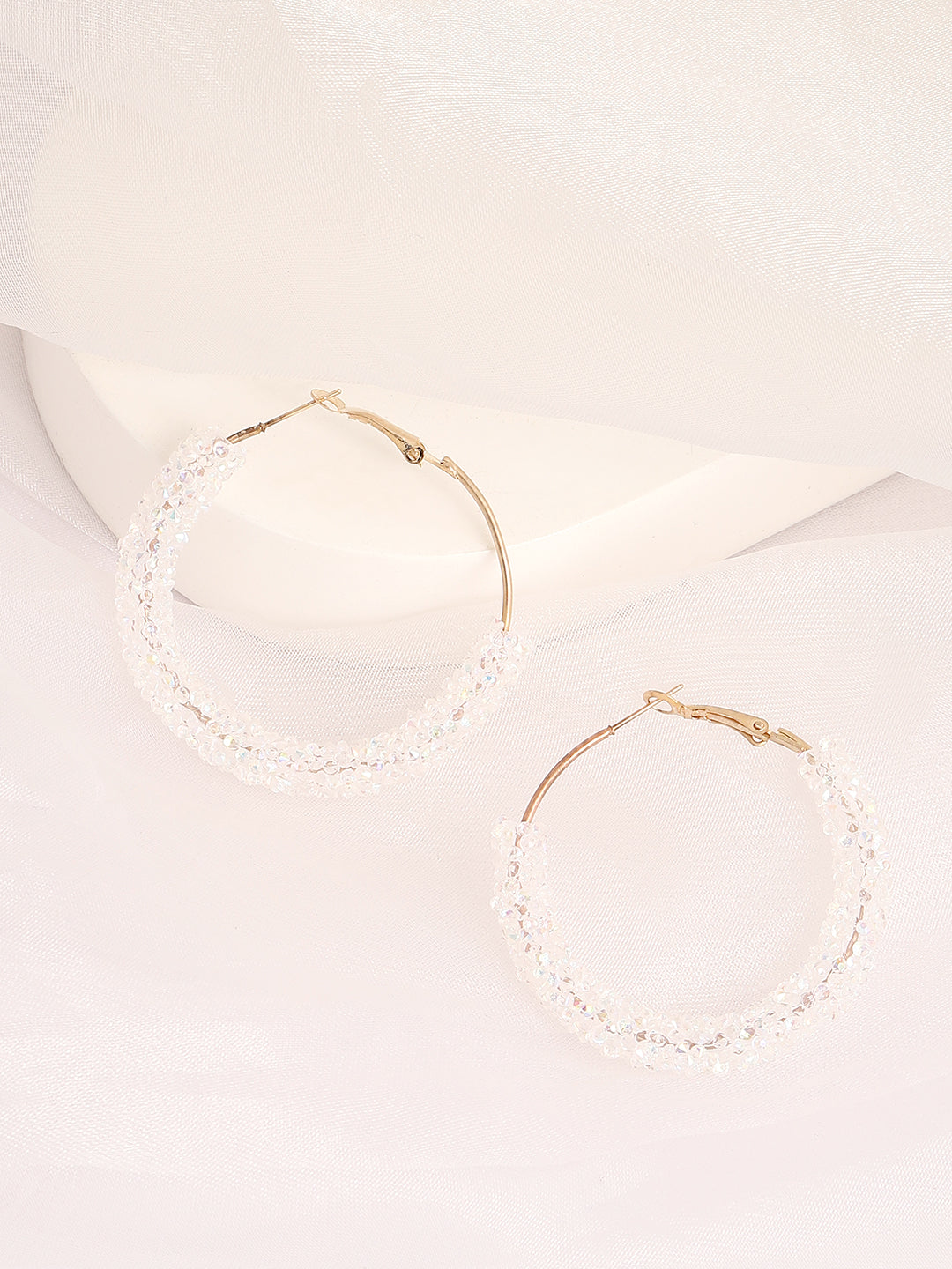 Gold Plated Designer Stone Casual Hoop Earring For Women