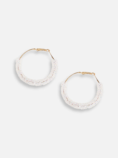 Gold Plated Designer Stone Casual Hoop Earring For Women