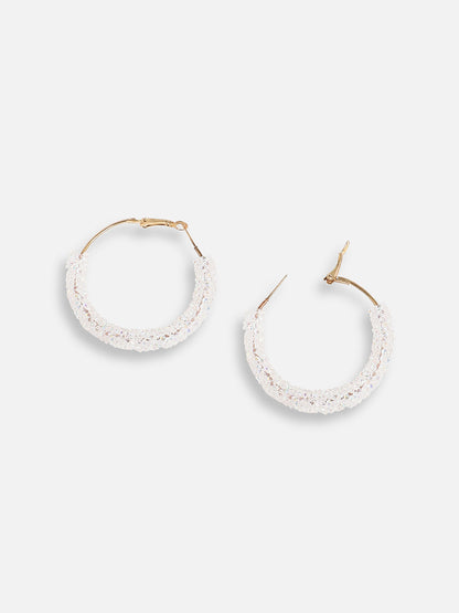Gold Plated Designer Stone Casual Hoop Earring For Women