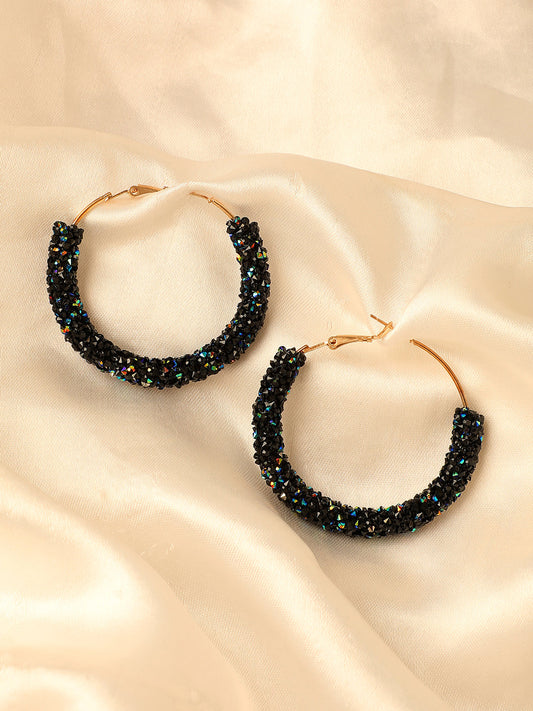 Gold Plated Designer Stone Casual Hoop Earring For Women