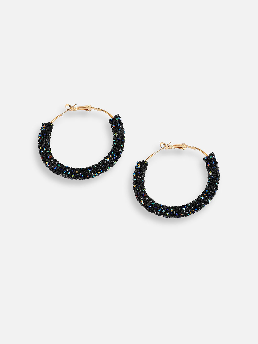 Gold Plated Designer Stone Casual Hoop Earring For Women