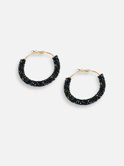 Gold Plated Designer Stone Casual Hoop Earring For Women
