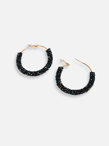 Gold Plated Designer Stone Casual Hoop Earring For Women