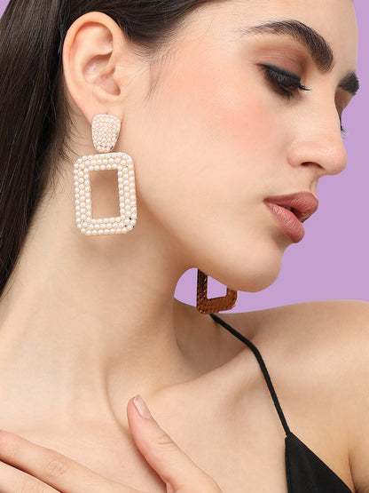 Gold Plated Designer Stone Party Drop Earring For Women
