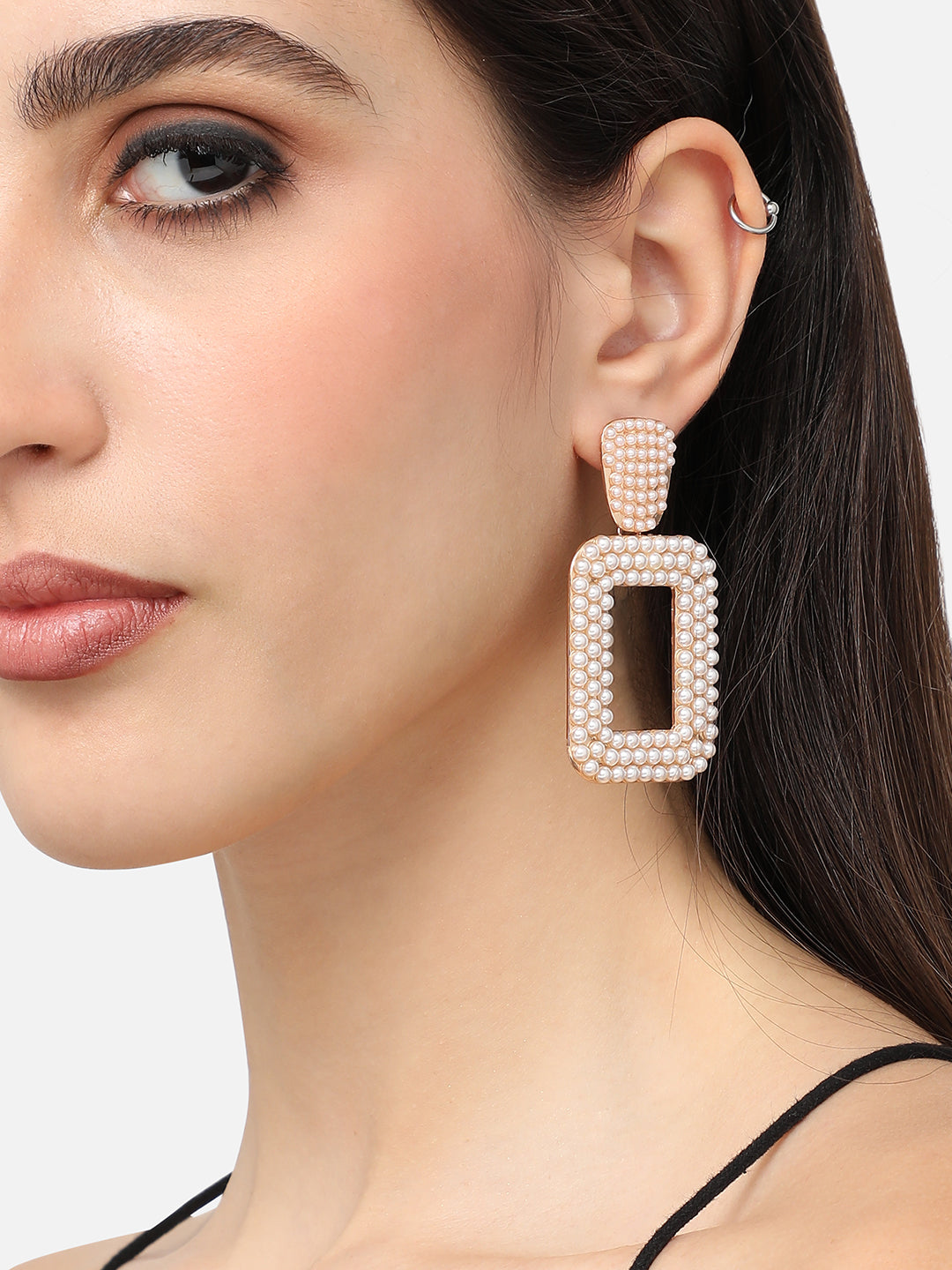 Gold Plated Designer Stone Party Drop Earring For Women