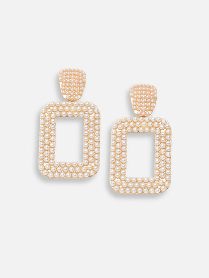 Gold Plated Designer Stone Party Drop Earring For Women